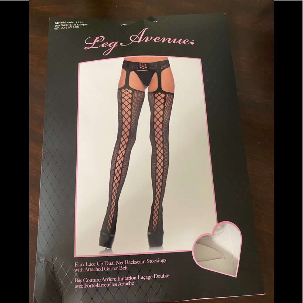 NEW thigh high stockings with attached garter
